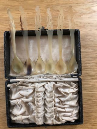 Boxed - Antique Hand Carved Spoons From Indonesia (dutch East Indies)