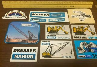 Marion Dresser Mining Shovel Dragline - 8 Rare Stickers And 1 Patch -