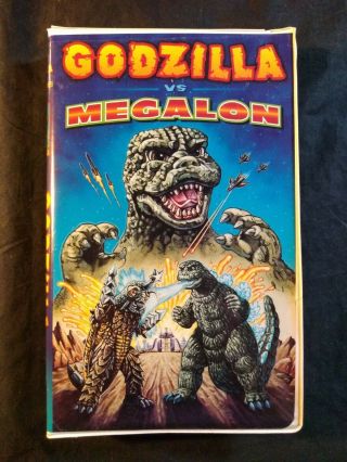 Godzilla Vs Megalon Vhs - Rare Clamshell Case - Uav Entertainment - Htf