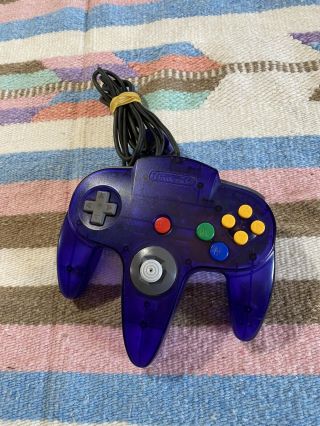 Nintendo 64 Controller Grape Purple Official Dark Blue Rare No Sticky Buttons
