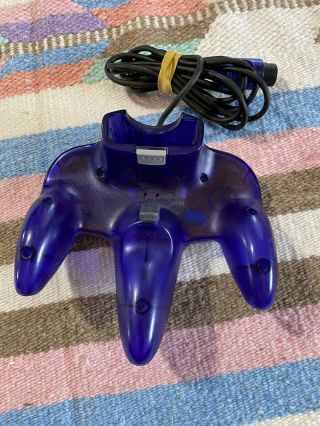 Nintendo 64 Controller Grape Purple Official Dark Blue RARE No Sticky Buttons 2