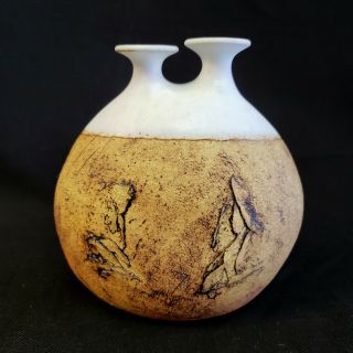 Parks & Hullow Studio Art Pottery Stoneware Weed Pot Vessel Vase Mcm Rare &