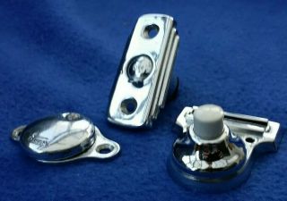 Art Deco Vintage Chrome Door Bell Push Button On Off Switch & Cover