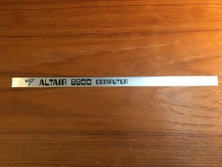 " Mits Altair 8800 Computer " Rare Metal Name Plate In