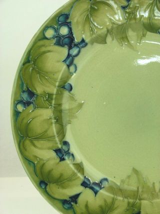 A Rare William Moorcroft Celadon Green Leaf & Berry Display Plate. 2