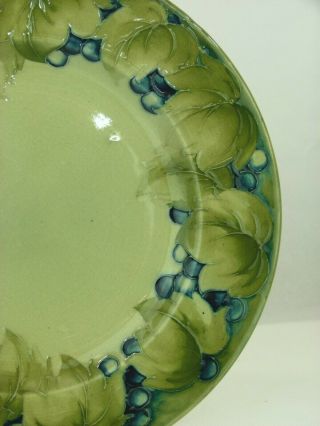 A Rare William Moorcroft Celadon Green Leaf & Berry Display Plate. 3