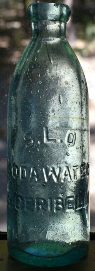 S.  L.  O.  Soda Water,  S.  Cerribelli,  San Luis Obispo Gravitating Stopper Soda,  Rare