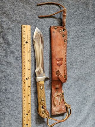 Rare Vintage Puma White Hunter Knife 6377 With Sheath