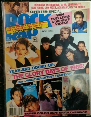 Rare Rock Rap Mag March 86 David Lee Roth,  Madonna,  Springsten,  Ozzy,  Duran Etc