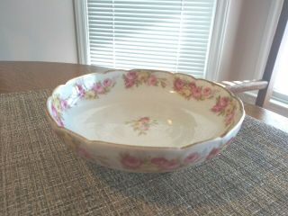 Antique Elite S M Limoges 3 Footed Bowl,  Vgc,  6.  75 ",  Pink/yellow Roses