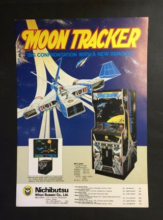Rare Vtg Arcade Machine Flyer – Moon Tracker – Game,  Nichibutsu,  Japan,  1979.