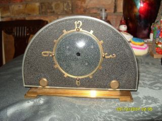 Art Deco Glass And Brass Clock Case
