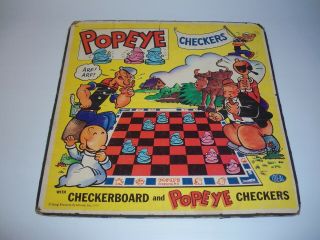 Vintage 1959 Rare Mid Century Popeye Checkers Set 3