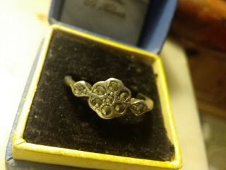 Antique Art Deco Sterling Silver Marcasite Ring So Pretty Size N