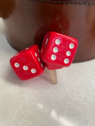 Extremely Rare Retired Nora Fleming Red Dice With Initials Pre - Owned