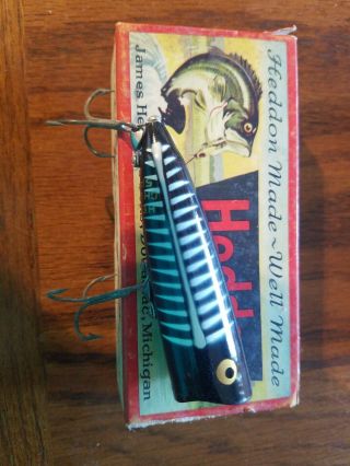 Vintage Heddon Chugger Spook In Correctly Marked Box 9540xrbw Black Shore