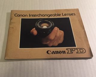 Rare Vintage Canon Fd 35mm Film Camera Lenses - Brochure