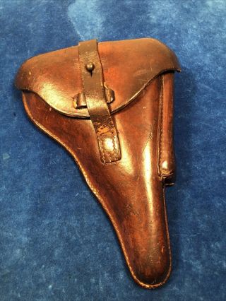 Rare Ww2 German Police P08 Luger Holster By Schambach & Co 1941 Date 607