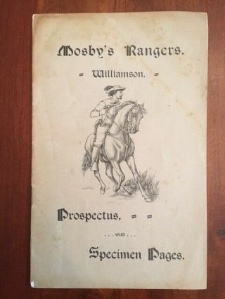 Rare 1895 Salesman Prospectus Mosby 