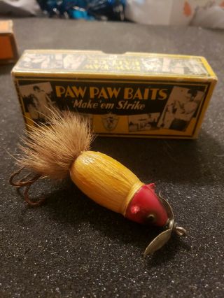 Rare Paw Paw Natural Hair Mouse Vintage Fishing Lure