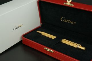 Cartier Trinity Vintage Rare Gold Ballpoint Pen W/box C70