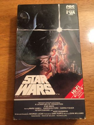 Star Wars (vhs) Rare 1984 Issue Sci - Fi George Lucas Cbs/fox Video
