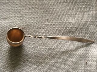 Unusual And Interesting Small Antique Silver Ladle With Stone Bowl