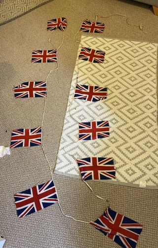 Vintage British Flag Union Jack Fabric Cloth Bunting Banner 5 Meter British Made