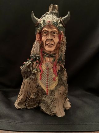 RARE OLD WEST VISIONS LIMITED EDITION INDIAN FIGURINE NATIVE AMERICAN CHIEF EX, 2