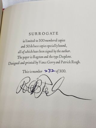 VERY RARE SIGNED ROBERT B.  PARKER 1ST EDITION 1982 BOOK SURROGATE 3