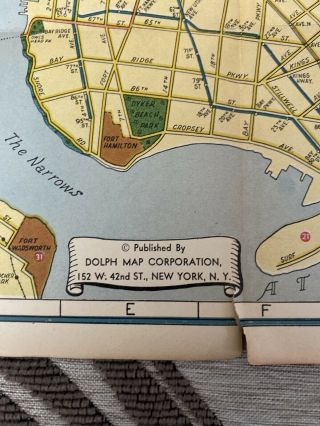 1939 York City NYC SUBWAY RAPID TRANSIT MAP RARE WORLDS FAIR NYWF,  Roadmap 2