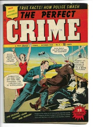 The Perfect Crime Vol.  1,  5 October 1950 Cross Publications Rare Golden Age 6.  0