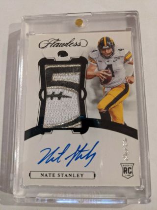 2020 Flawless Nate Stanley Rpa Auto Bowl Logo Patch 1/1 Rare Iowa One Of One