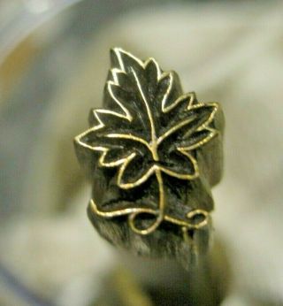 Bookbinding: Antique Brass Vine Leaf Stamp,  Perhaps Early 20th Century