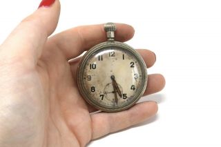 Antique Swiss Made Ww2 Military Gstp Top Wind Pocket Watch Spares Repair 27841