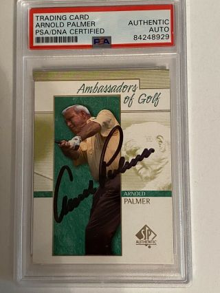 Rare Slabbed Arnold Palmer Autographed Signed Golf Card Psa/dna Authentication