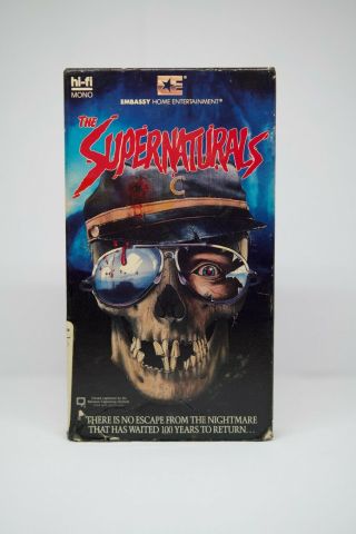 The Supernaturals Vhs 1986 Embassy Video Rare Horror Slasher Sult Gore Oop