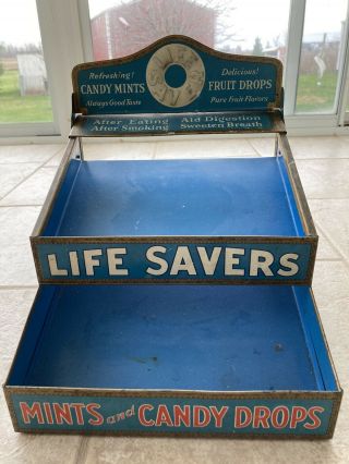 Vintage Life Savers Candy Metal Tin Counter Top Display - Rare