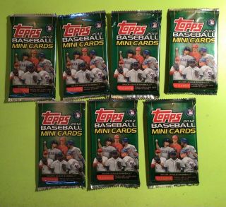 2012 Topps Baseball Mini Cards Bryce Harper Rookie,  Rare Mike Trout Auto 7 Packs