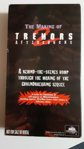 The Making Of Tremors 2: Aftershocks - Vhs (rare - Horror Sci - Fi)