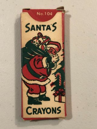 Rare Vintage Antique Christmas Childs Santa Clause Coloring Crayons