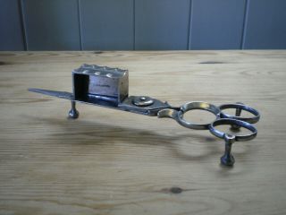 Antique Georgian Polish Steel Candle Snuffer Wick Trimmer Lovely Shape