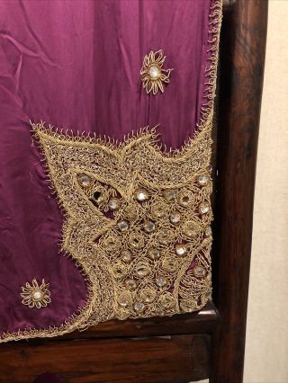 Vintage Embroidered Silk Shawl - Christmas Decoration