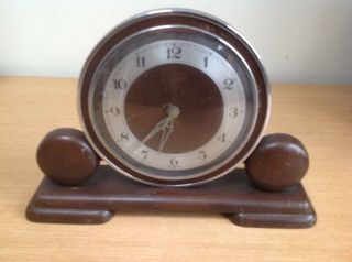 Antique Wooden Mantle Clock Made In England Order
