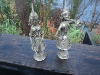 Two,  Scarce,  Early Twentieth Century,  Indian Epns On Copper,  Musician Figures.