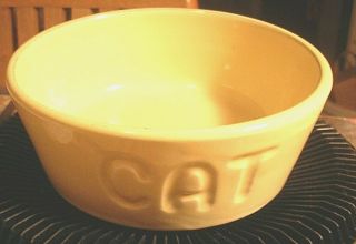 Rare Vintage Bauer Pottery Cat Bowl 5½” Htf Version,  1950s Xlnt Cond