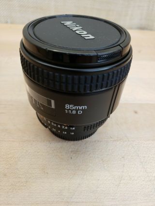 Nikon Af Nikkor 85mm 1:1.  8d Lens Rarely