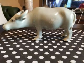 Antique Chinese Celadon Green Figure Of An Ox