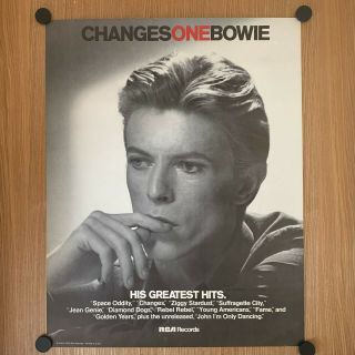 Very Rare Promotional Poster For David Bowie Changes One
