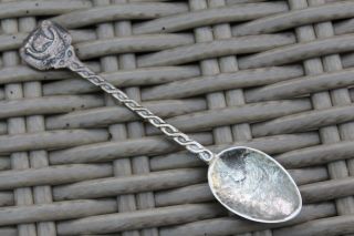 Arts And Crafts Silver Spoon With Longship And Celtic Knot Design